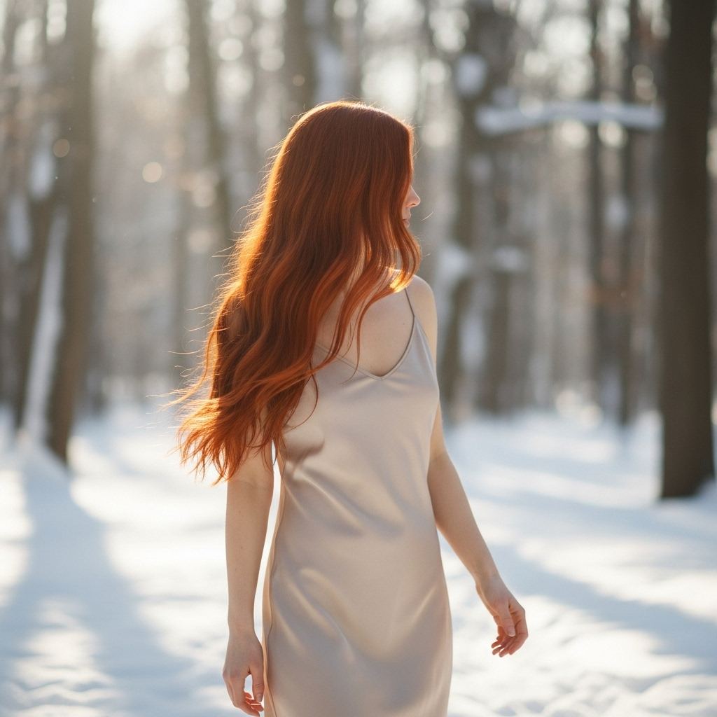 Jedwabna elegancja w mroźne dni: slip dress zimą