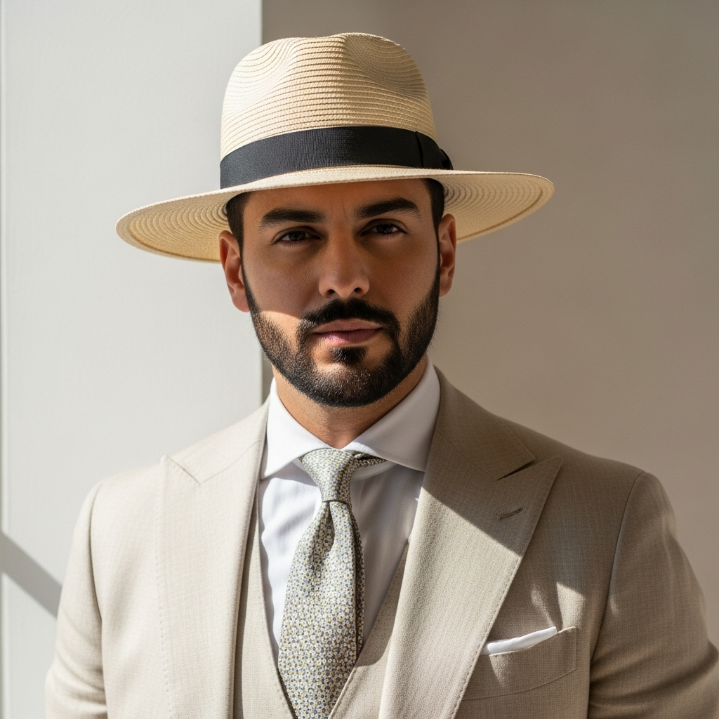 Elegancki styl z męskim kapeluszem Panama